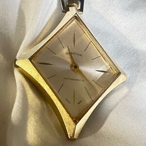 Vintage Genova Gold Diamond-Shaped pendent watch